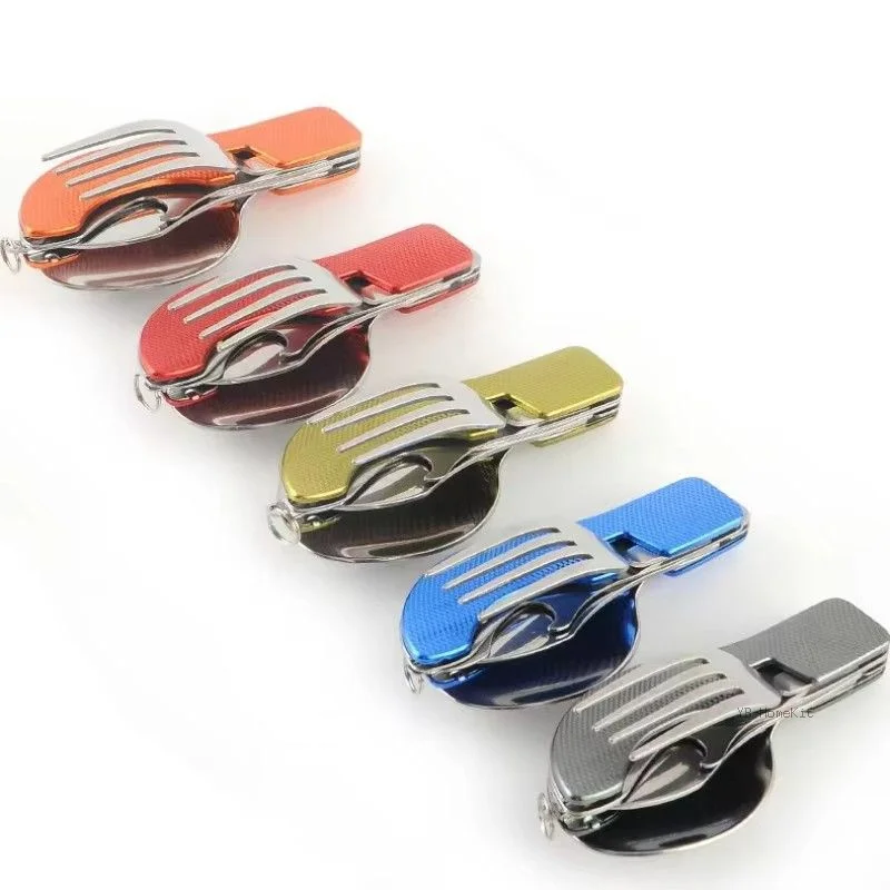 1 قطعة مجموعة أدوات المائدة التخييم قابلة للطي متعددة الوظائف المحمولة والانفصال مناسبة للرياضة في الهواء الطلق التخييم نزهة السفر