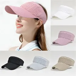 Women Anti-UV Sun Hats Breathable Adjustable Empty Top Visor Caps for Men Tennis Golf Running Travel Beach Sport Outdoor Hat 1PC