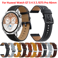 22mm Leather Strap For Huawei Watch GT5/GT4/GT3/GT2 Pro 46mm Watchbands Bracelet For Huawei GT 5 4 3 2 Pro 46mm Smart Watch Band