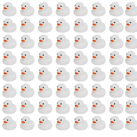 10-200 pcs White Rubber Ducks, Toys Squeaky Rubber  Duckies for Party Favors Class Prizes Car Decor