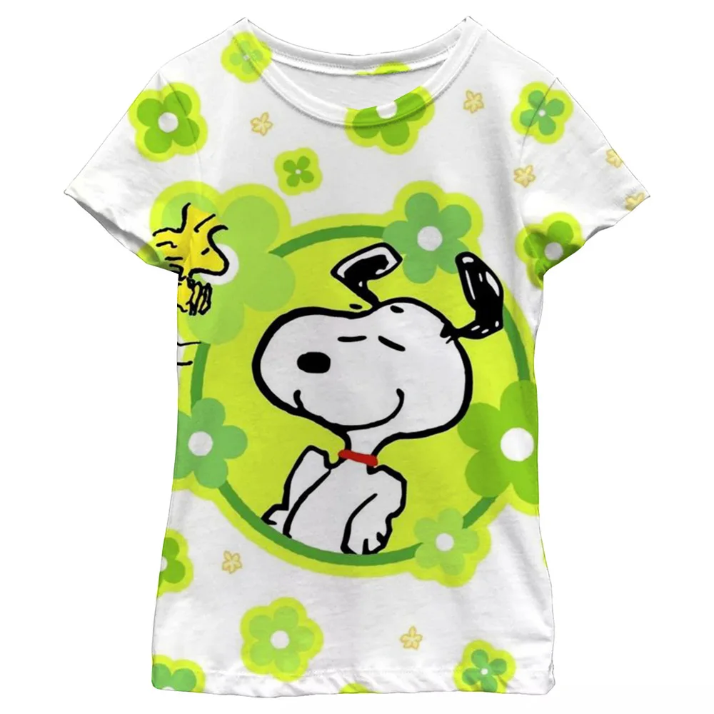 Snoopy T-shirts for Children Child T-shirt Children's Clothing Girls Clothes 2024 Kids Clothes Short Sleeve Tops Top Boy's Wear