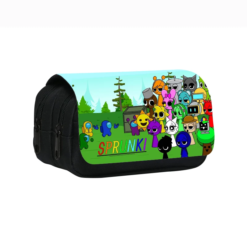 مقلمة Sprunki حقيبة أقلام مدرسية كلاسيكية للطلاب تخزين كبير للطلاب صندوق أقلام رصاص هدية مدرسية للأولاد والبنات أفضل هدية