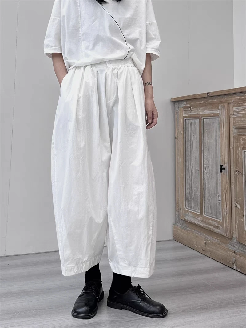 

Летние тонкие темные повседневные брюки-галифе в стиле «папины брюки» и «бабушкины брюки», свободные, больших размеров, унисекс, для повседневной носки S...