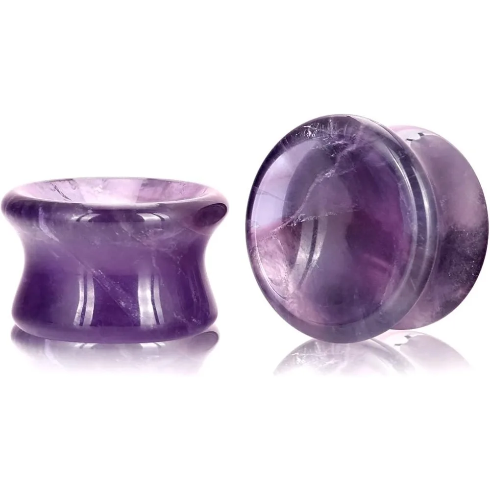 1 Paar Naturstein-Ohrmessgeräte, Plugs, Ohrtunnel, gestreckter Expander, Piercing für Damen und Herren, Körperschmuck, 2G-5/8 Zoll – Detail 10
