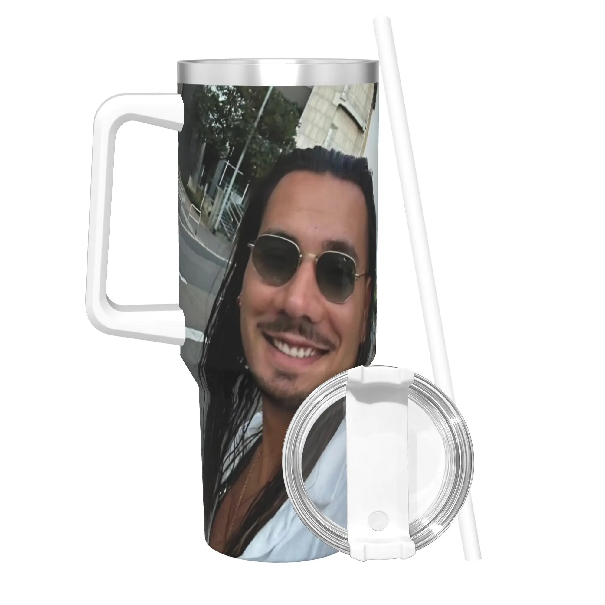 Apache207 Rapper Tumbler With Straw  Stainless Steel Tumblers Cup Double Wall Vacuum Insulated for Cold Or Hot 40oz