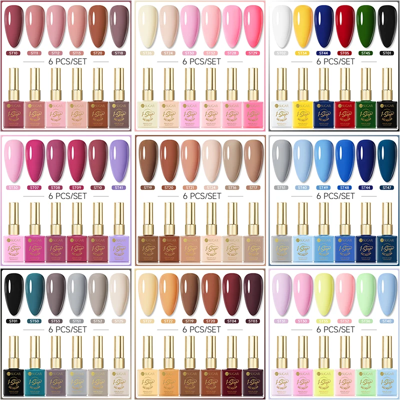 

UR SUGAR 6 шт. розовый коричневый телесный 1-ступенчатый гель-лак для ногтей Soak Off Uv Led Nails Легко наносится Полуперманентный маникюр Принадлежности для ногтей
