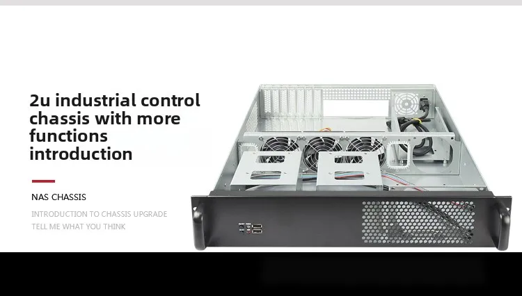 Industrial 2U Rack Server Case 8 HDD Slots ATX Power Supply Compatible For Data Monitoring Storage