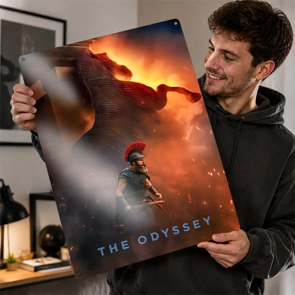 The Odyssey 3D Printed Texture Poster Personalized Wall Art Retro Metal Tin Signs for Decoration Room Bedroom Decorations Home