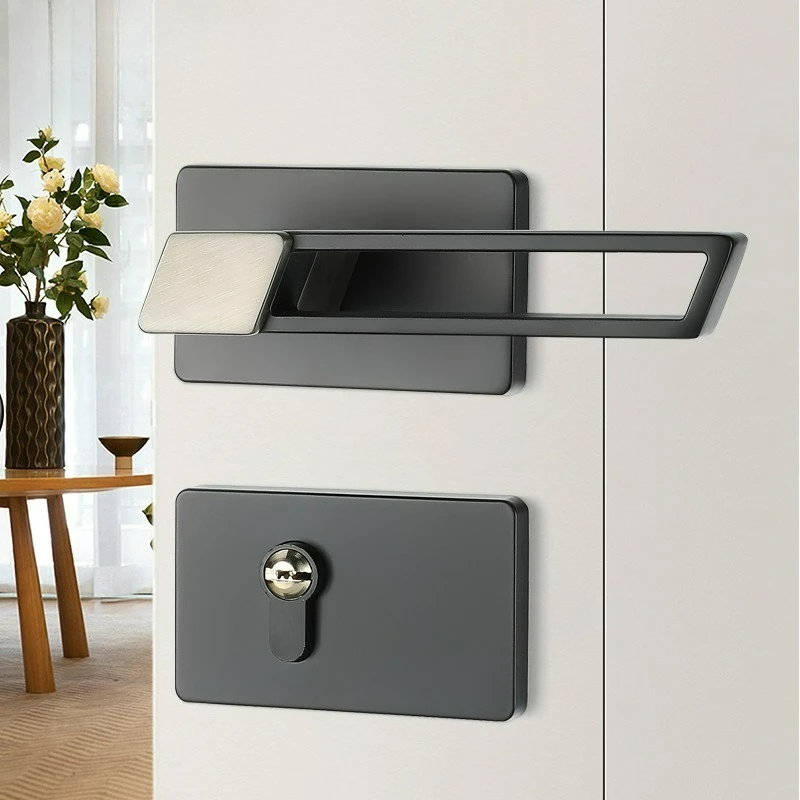 Household Interior Minimalist Bedroom Bathroom Door Lock Universal Wooden Door Split Lock