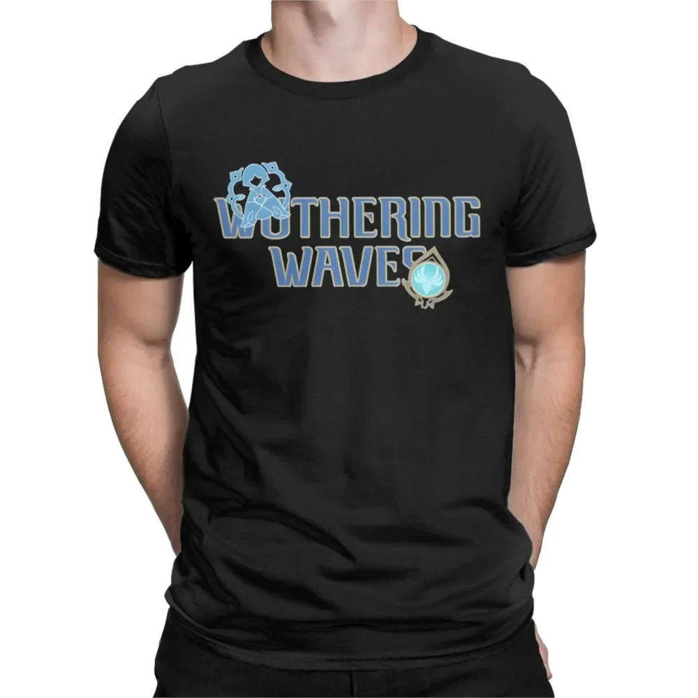 Wuthering Waves Game T Shirts for Men Cotton Funny T-Shirt O Neck Cartoon Tees Short Sleeve Clothing Printed