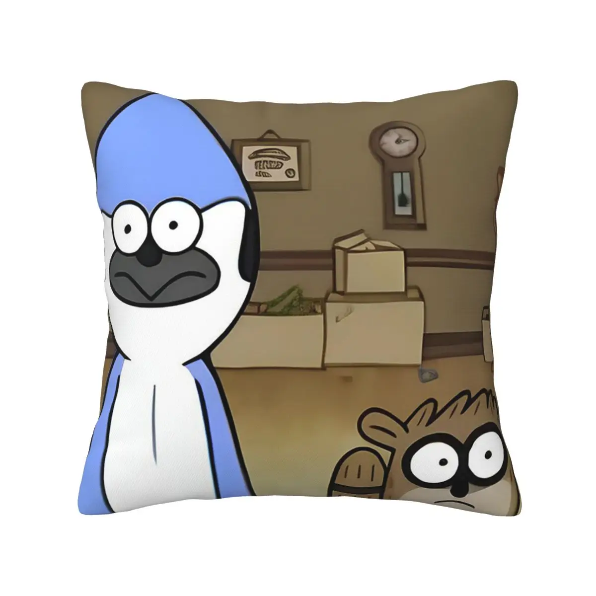 Mordecai And Rigby Square Pillowcase Pillow Cover Cushion Zip Decorative Comfort Throw Pillow for Home Bedroom