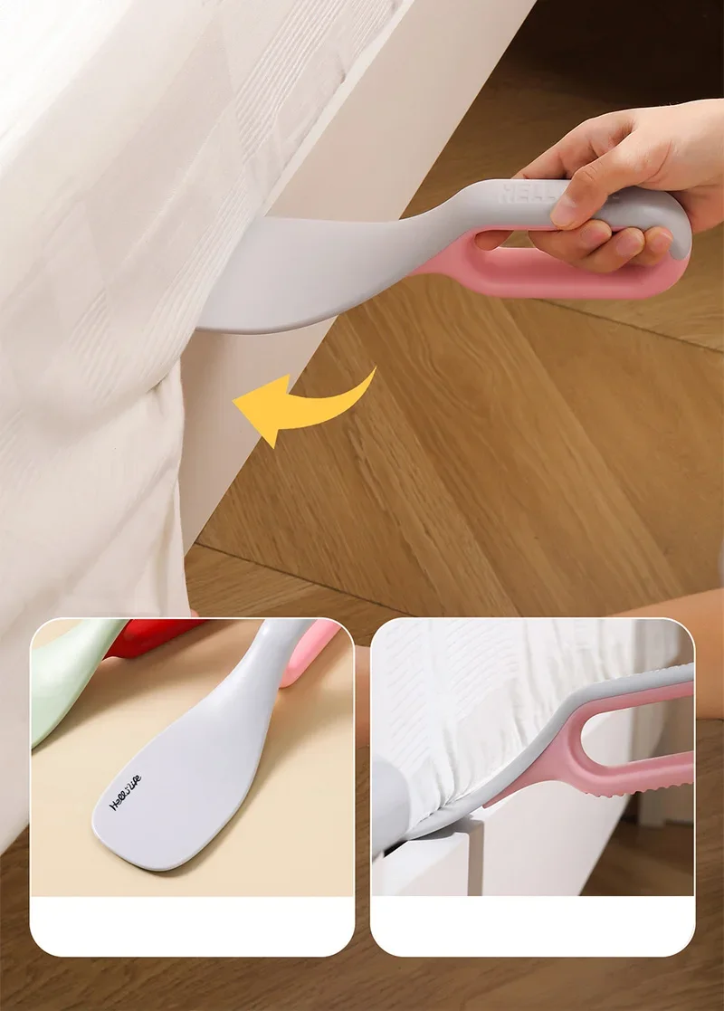 3-in-1 Bettwäsche-Einsteckwerkzeug & Matratzenheber - Ergonomischer Bettformer mit Fusselentferner für einfaches Bettmachen – Detail 3