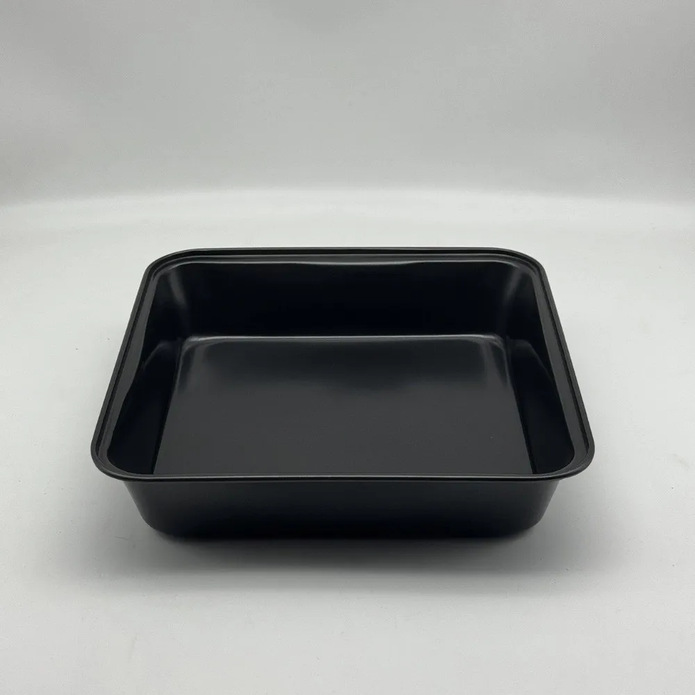 

Carbon Steel Square Cake Pan 22cm 25cm 27cm Rust-resistant Brownie Making Pan Black Grey Easy Clean Lasagna Cooking Pan
