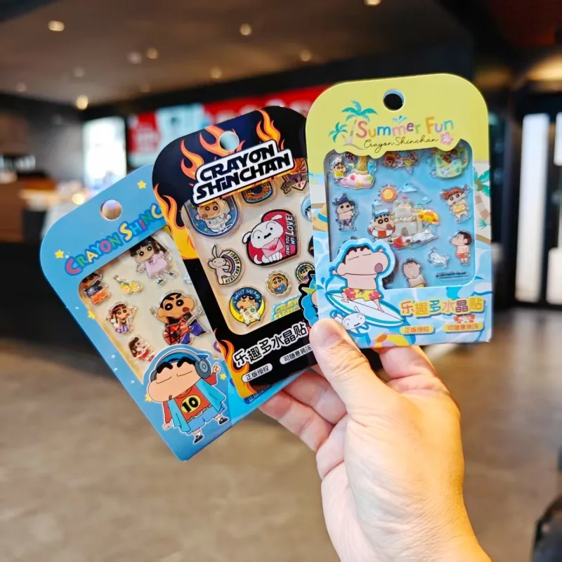 1 Stück Kawaii Cartoon Crayon Shin-chan 3D Harz-Kristall-Aufkleber Niedliche DIY Handyhüllen-Sticker für Scrapbooking Fotoalben Tagebuch