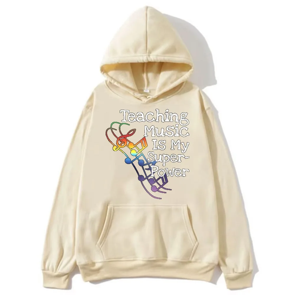 Music Teacher Hoodie Trend Women Hooded Sweatshirt Musical Note Graphic Sweatshirt Long Sleeve Comfort Warm Apparel Women Hoodie