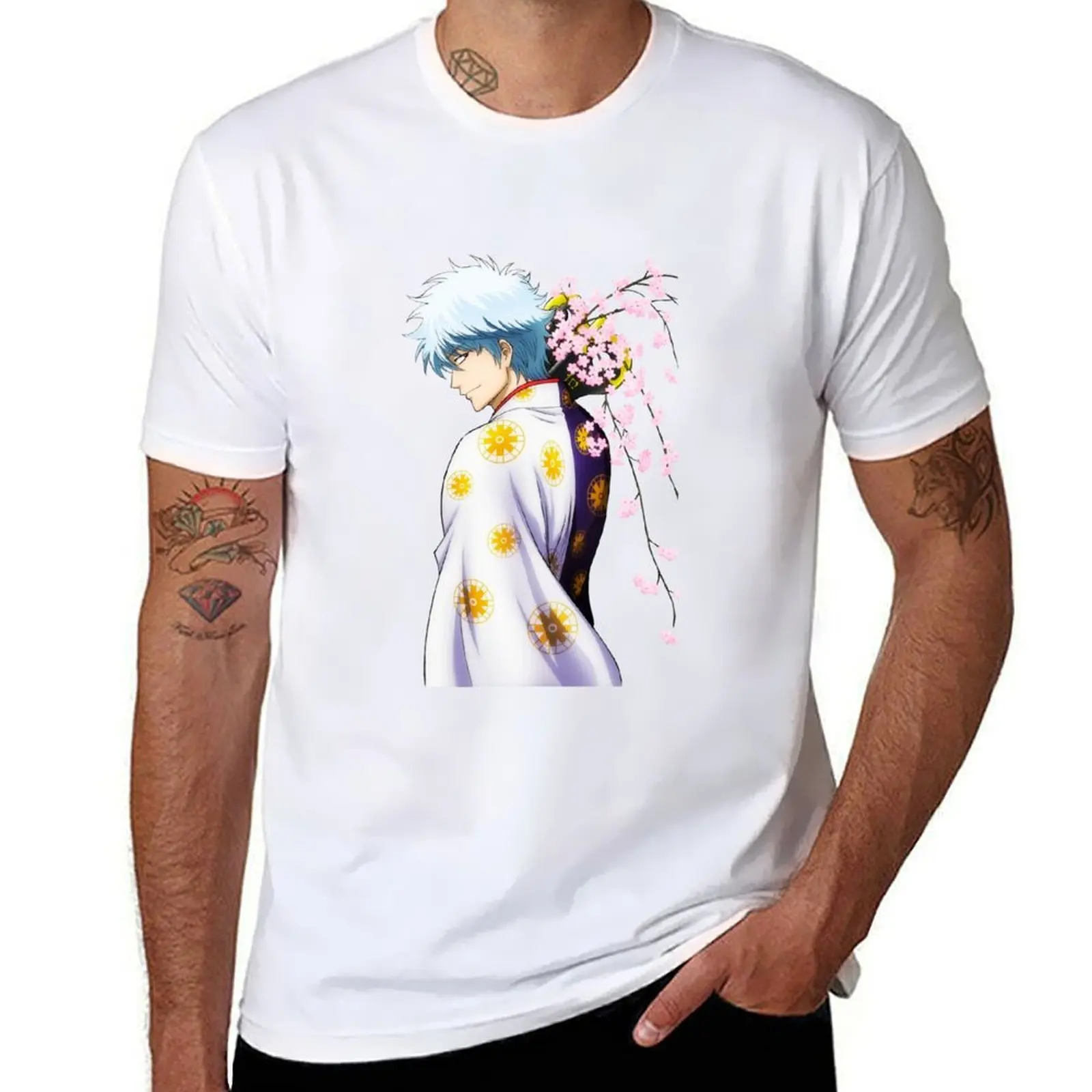 

Gintama Gintoki Sakata T-Shirt man t shirts cotton anime t shirts for man cotton t shirts high quality T-shirt