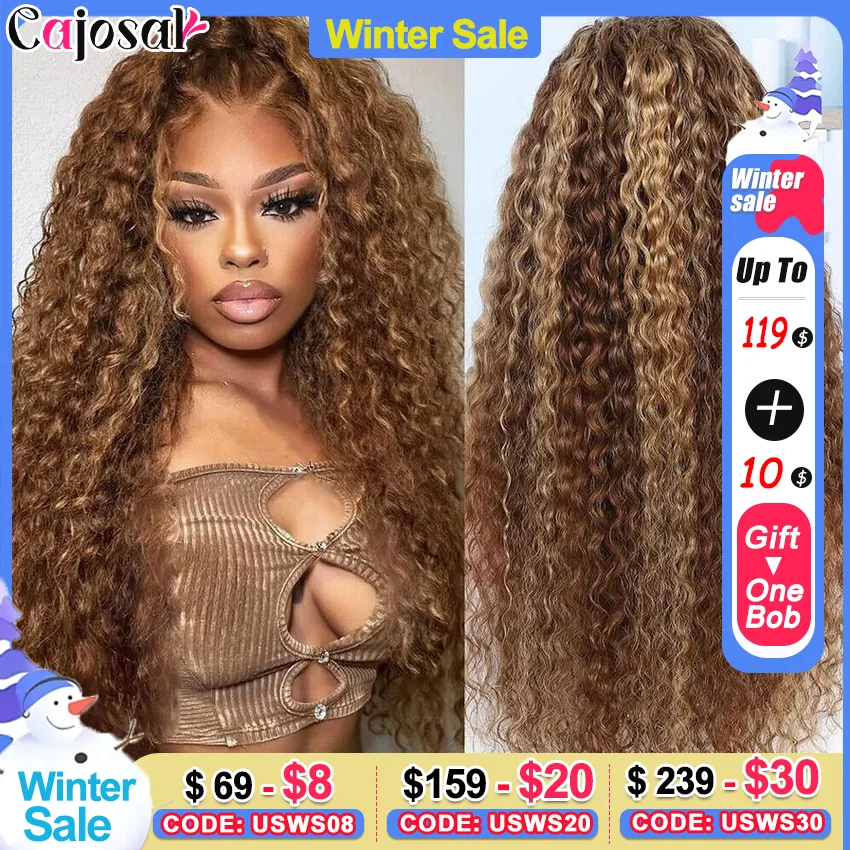 

220 Density 4/27 Highlights Ombre Blonde Human Hair 13x6 13x4 Deep Wave Hd Lace Front Wig Blonde Curly Hair Lace Wigs for Women