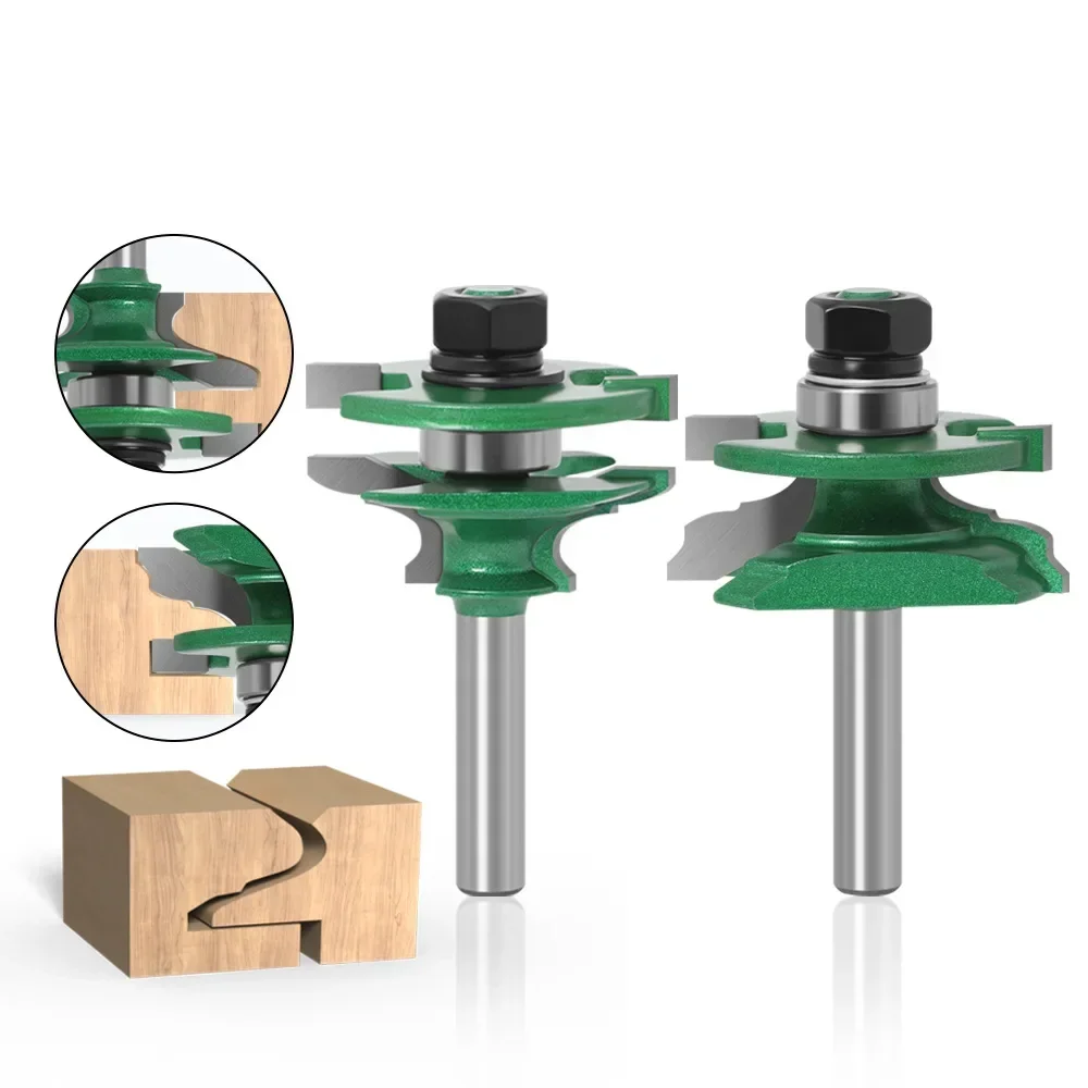 2Pcs 12mm Raised Panel Cabinet Door Router Bit Set 8mm Shank 2 Bit Ogee Woodworking Cutter Woodworking Router Bits