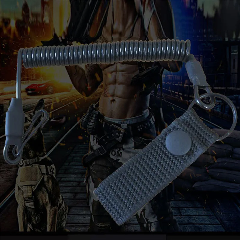 Taktische Versenkbare Frühling Elastische Seil Anti-verloren Elastische Lanyard Strap Telefon Schlüsselbund Tragbare Angeln Lanyards Outdoor-Tool