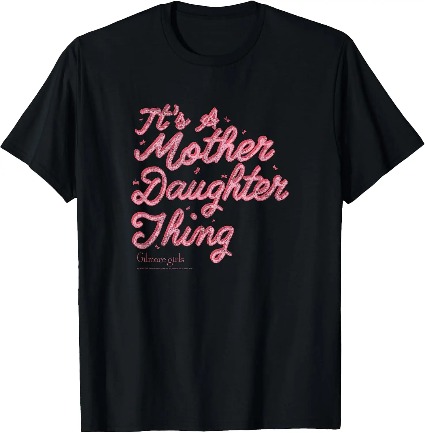 It's A Mother Daughter Thing Pink Script T-Shirt Men Vintage Graphic T‑Shirt, Casual Crew Neck Short Sleeve Retro Art Print Tee, Classic Distressed Style Printed Top