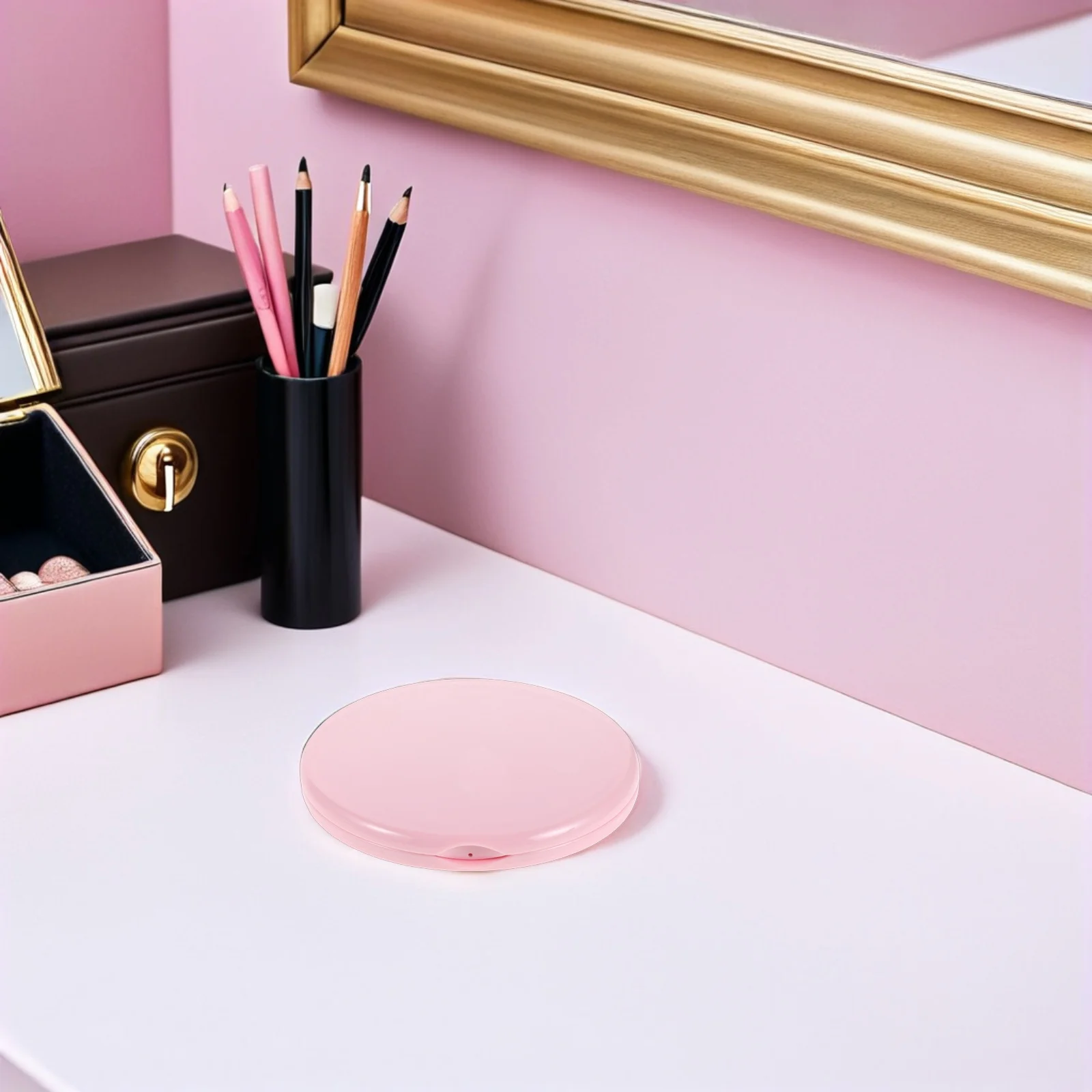 5 pezzi piccoli specchi pieghevoli 10x ingrandito portatile bifacciale specchio compatto da viaggio ufficio mini forniture per vanità donne