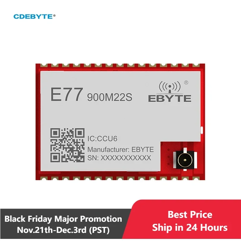 Wireless Module LoRaWan Spread Spectrum CDEBYTE E77-900M22S 915MHz ARM Cortex-M4 Low Power Consumption IPEX/Stamp Hole SoC