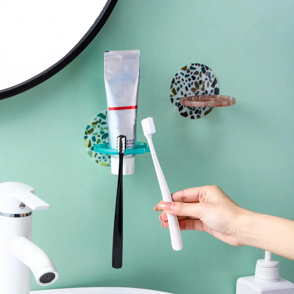 Toothbrush Holder Self Adhesive Waterproof ABS Toothbrush Toothpaste Rack Bathroom Organizer Tool