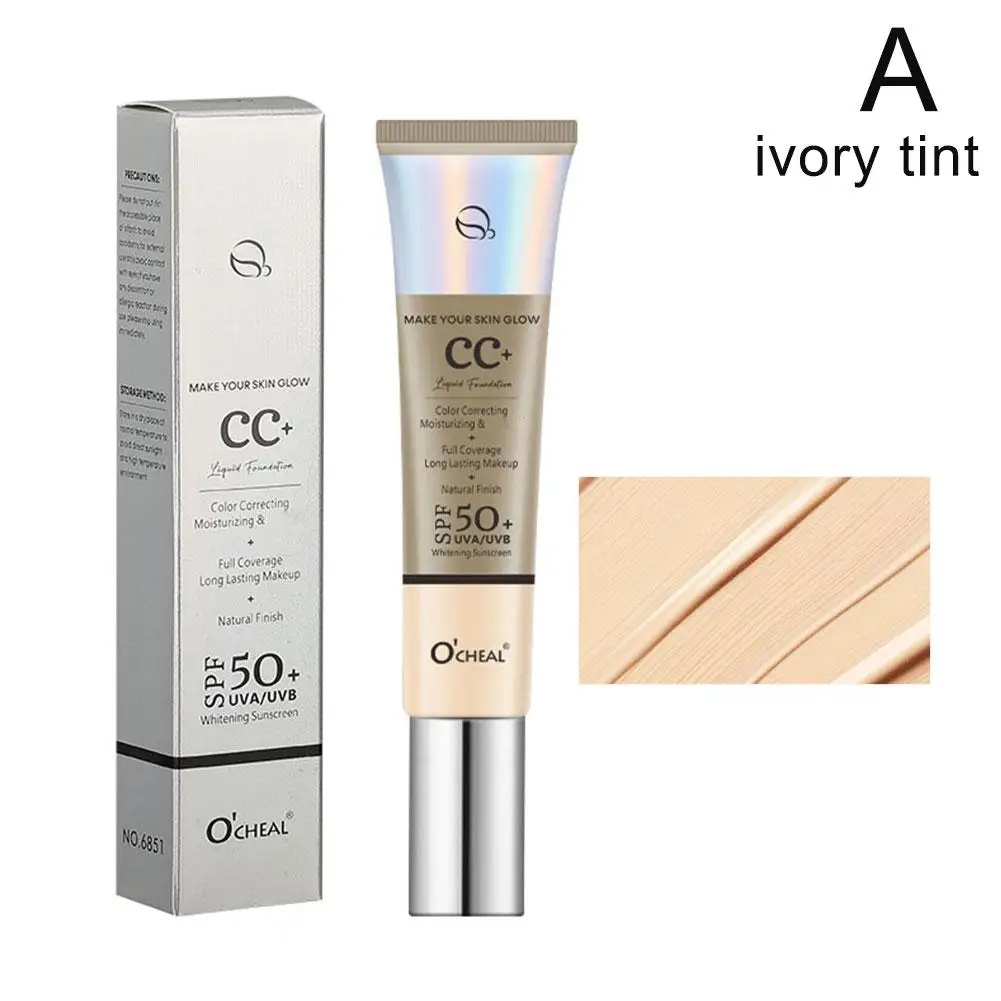 Liquid Foundation Makeup, CC Cream Natural Moisturizing Makeup Cream Foundation Oil-control Whitening Concealer BB Cosmetic Q2J4