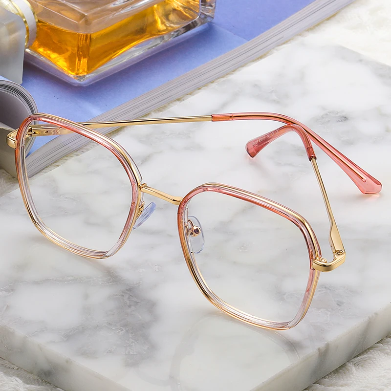 Blue Light Blocking Glasses Frame Prescription Women Oversized Stylish Eyeglasses UV400 Anti-Scratch Dust Proof Spectacles Eye