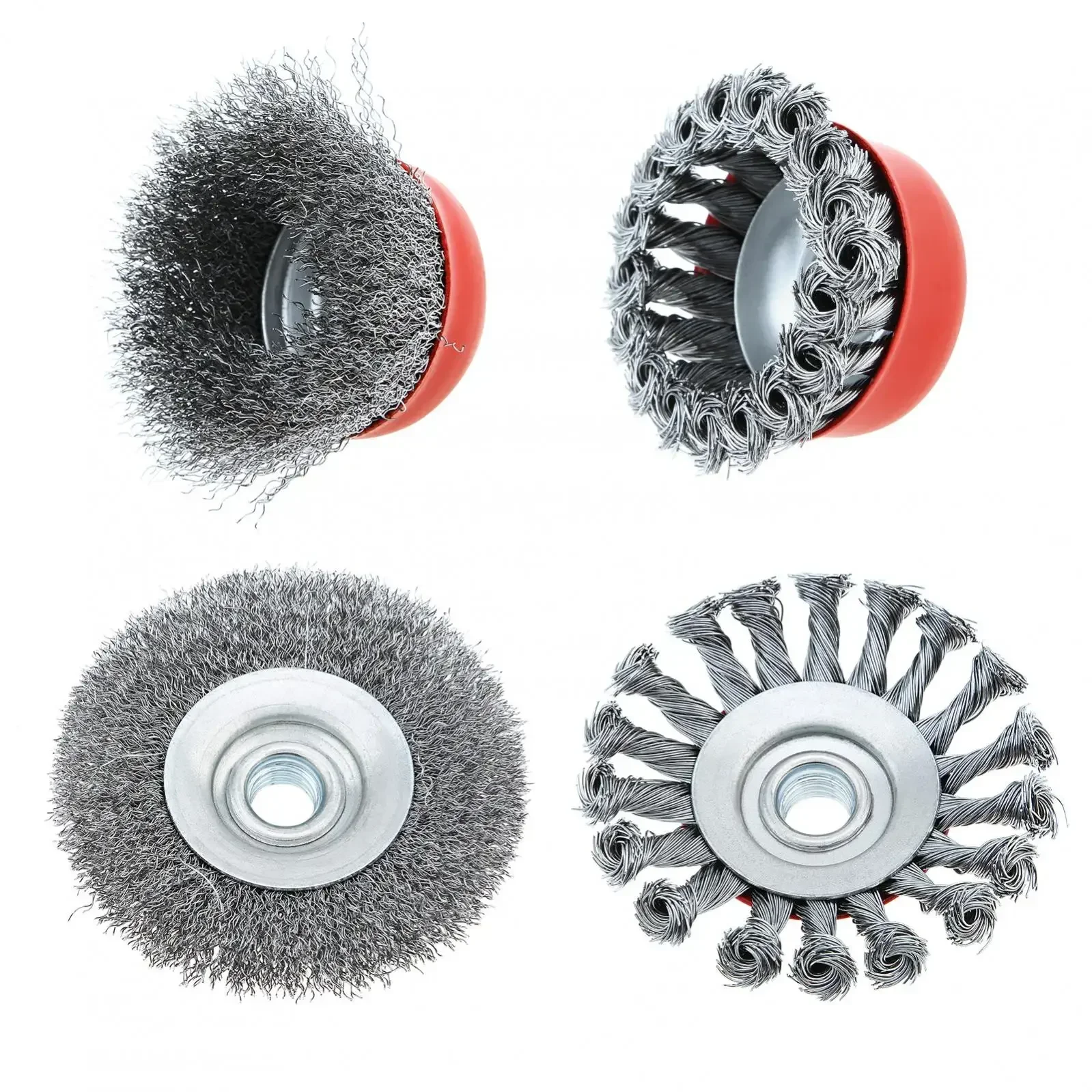 

Carbon for Remove Met Knot Grinder 5/8" Twist Cup Wire Steel 4pcs Deburring Brushes Set Angle Rust Brush Wheel