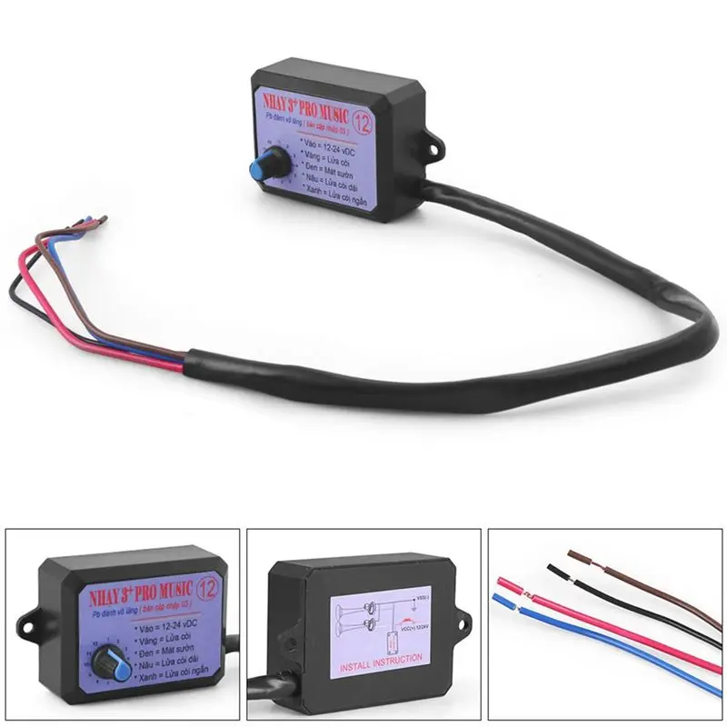 Authentic 12V-24V Musical Electronic Horn Controller 3+ Pro Horn Speaker Sound Control Unit With Volume Switching