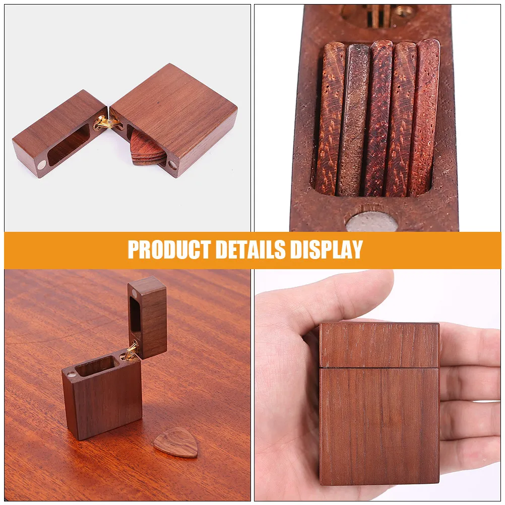 Guitar Plectrum Holder Pick Storage Case Collection Display Dark Brown Organizer Picks
