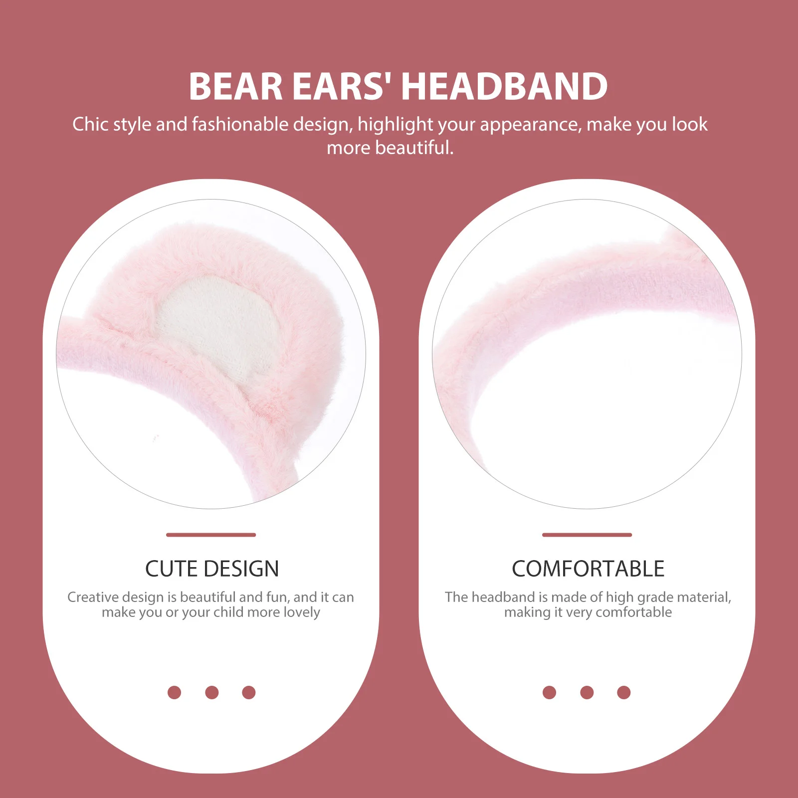 Bear Headband Ears Cosplay Womens Chipmunk Hair Pearl accessori Bands Bag