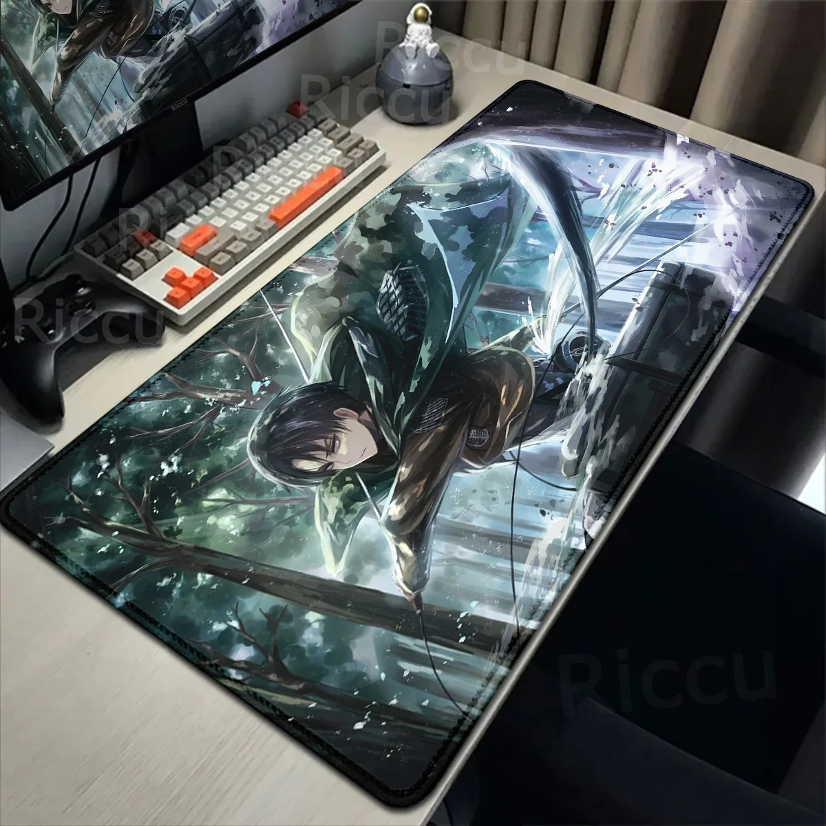 Mousepad Anime Attack On Titan Mouse Pad Gaming Accessories PC Keyboard Large Rubber Desk Mat Computer Carpet Gamer Non-slip XXL