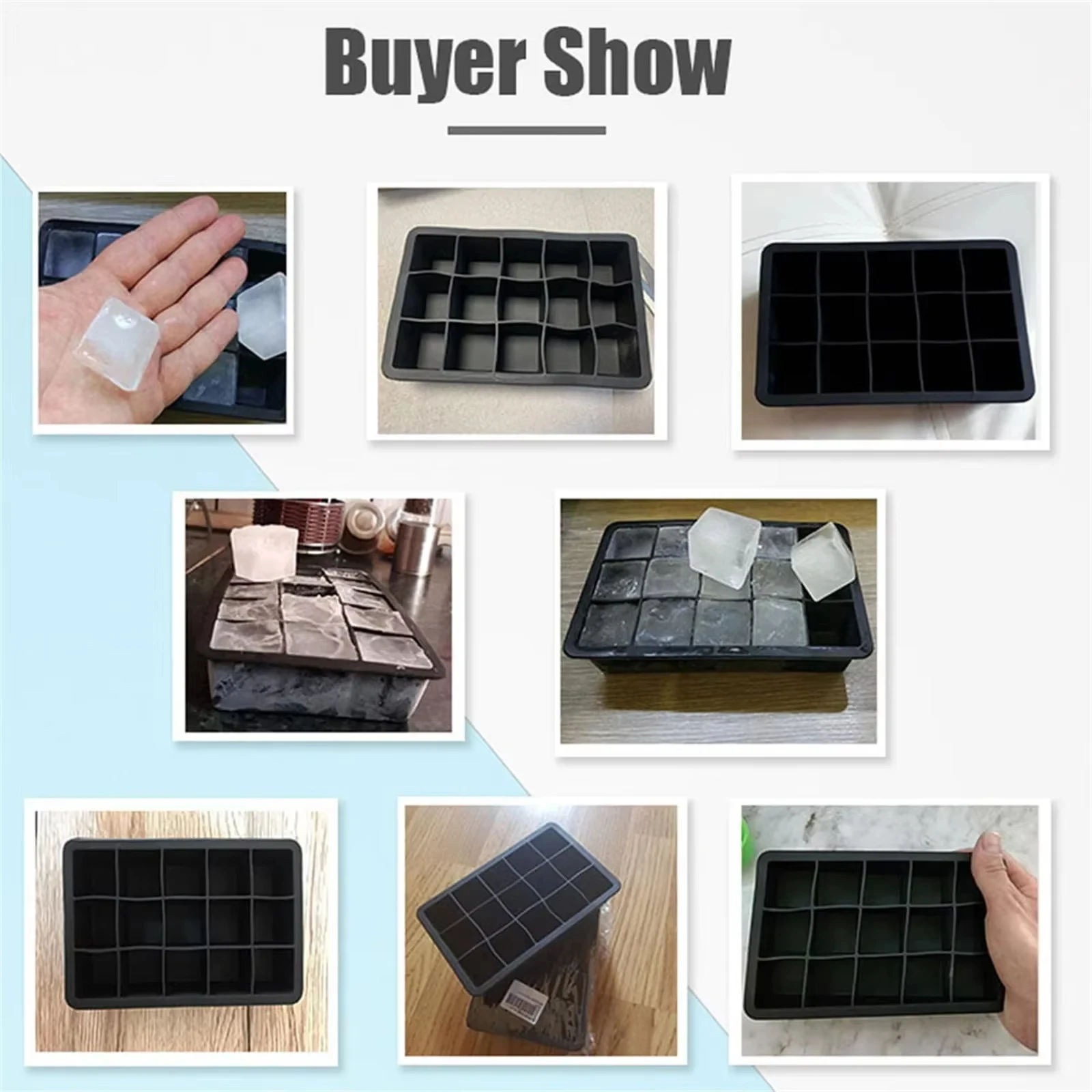Silicone Ice Cube Tray 4/6/15 Square Ice Cube Moulds 3 x 3 cm Reusable Ice Cube Mold for Whiskey Cocktail Juice Drinking image 6