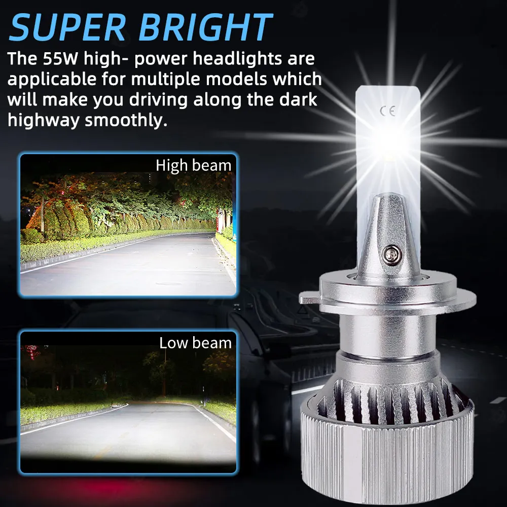 H4 H7 Canbus LED Car LED Headlight 110W 40000LM H1 H8 H9 H11 9005 HB3 9006 HB4 9004 9007 9008 H13 Auto LED Lamp 6000K Fog Light