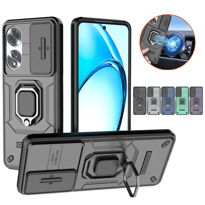 For Oppo A60 4G Case Car Magnetic Ring Holder Back Cover For Opo Appo A 60 4G 2024 CPH2631 6.67