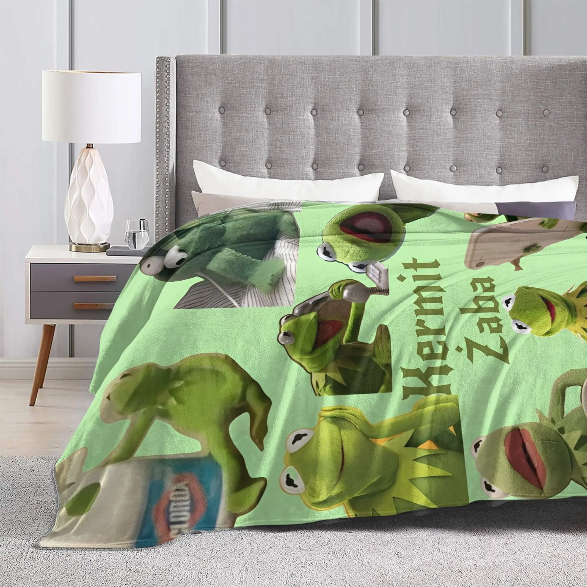 كيرميت بطانية الضفدع الصوف مضحك الدافئة رمي البطانيات للمنزل الشتاء، #3
