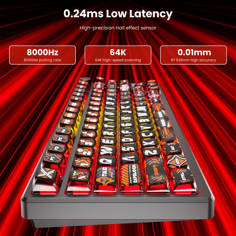 RK ROYAL KLUDGE M75 HE لوحة مفاتيح الألعاب RT0.01mm 8000 هرتز 0.24 مللي ثانية 81 PBT مفاتيح RGB السلكية الرياضة الإلكترونية المغناطيسي الميكانيكية طوقا #2