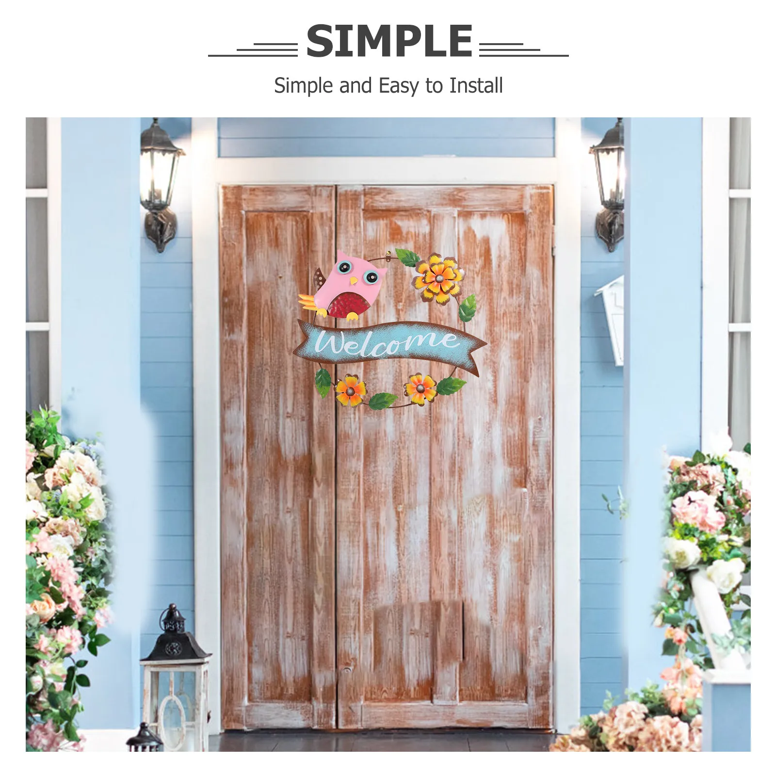 

Iron Owl Wall Hanging Sign Exquisite Home Decor Indoor Outdoor Use Easy Install Creative Visual Appeal Owl Welcome Sign