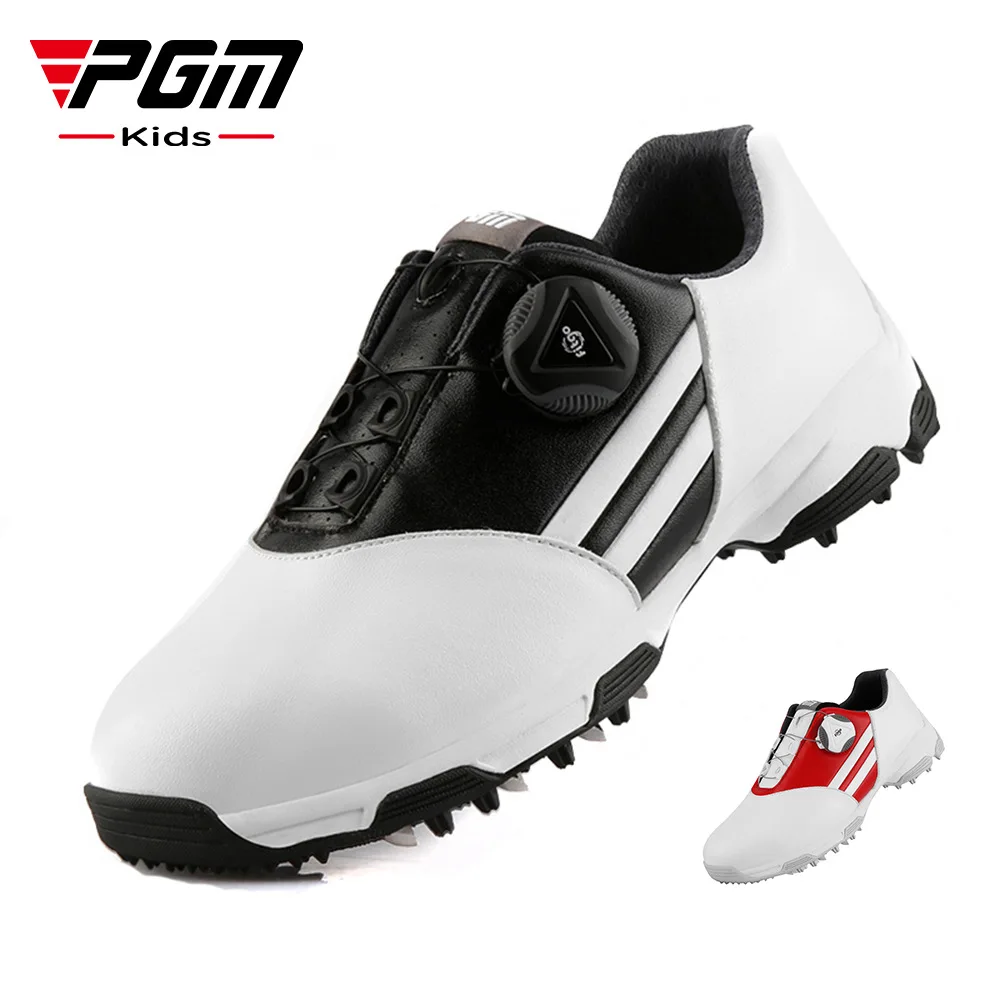 

PGM Children Boys Golf Shoes Hook Loop Athletics Leisure Sports Shoes Anti-skid Leather Mesh Outdoor Kids Sneakers XZ131