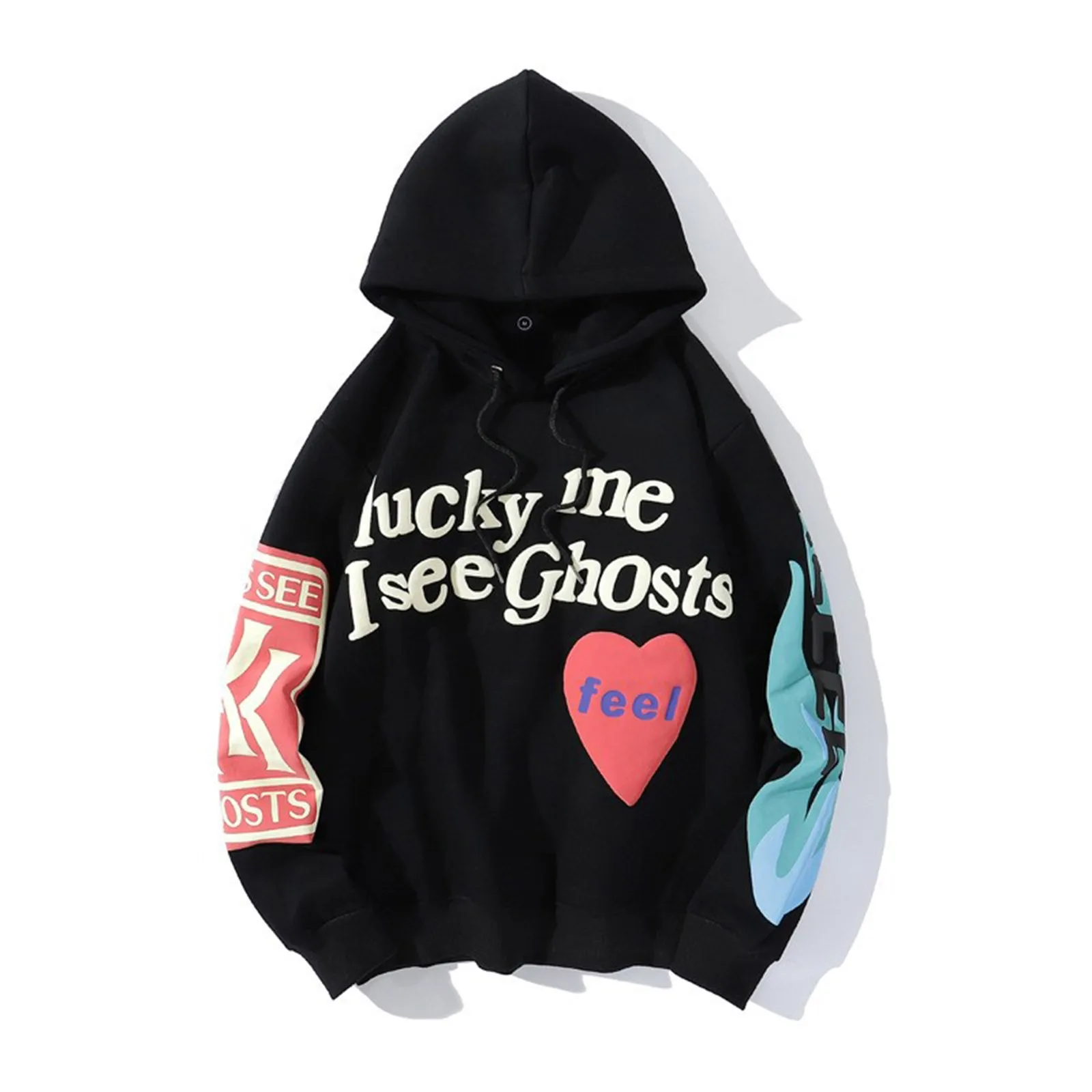 

Oversize Graffiti Hoodies Autumn Women Streetwear Hip Hop Pullovers y2k Patchwork Long Sleeve Hooded Sweatshirts With Pockets