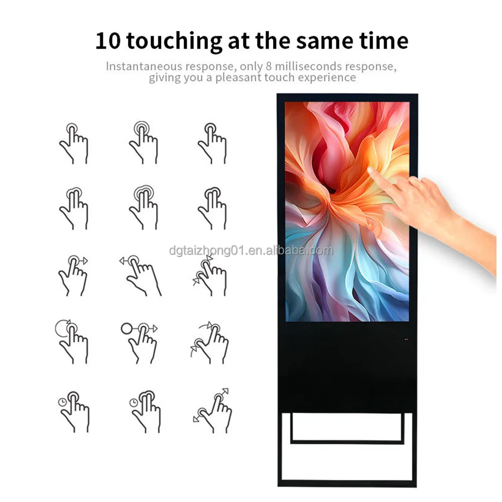 

Screen Interactive Panel for jewelry online 32 Indoor Movable LCD Digital Poster Floor Standing Advertising Playing Equipment