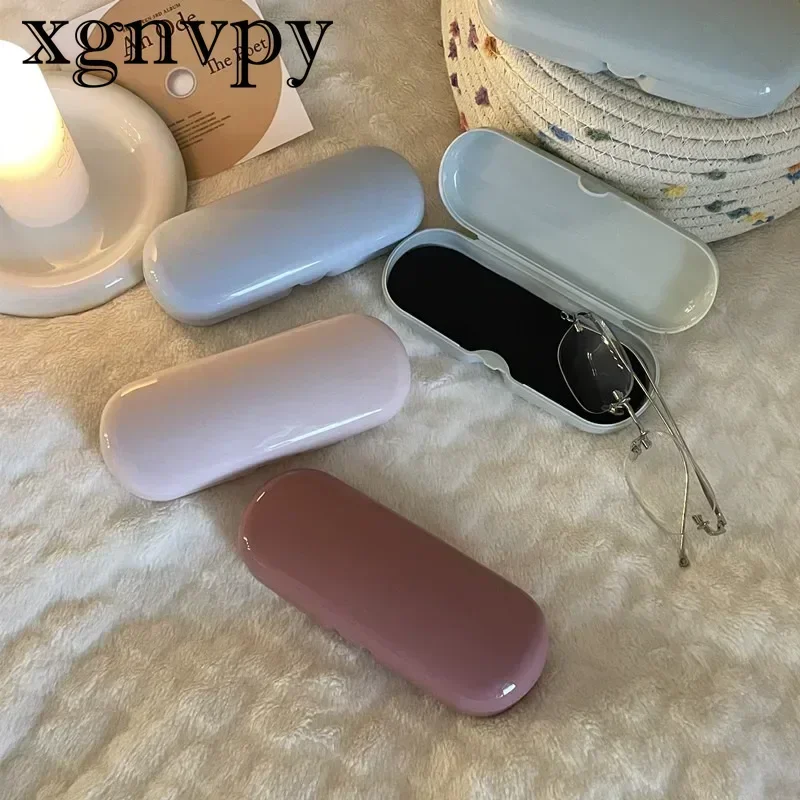 xgnvpy Ins Cream Simple Frame Glasses Case Portable Mini Fresh Student Myopia Spectacles Holder Sunglasses Cover