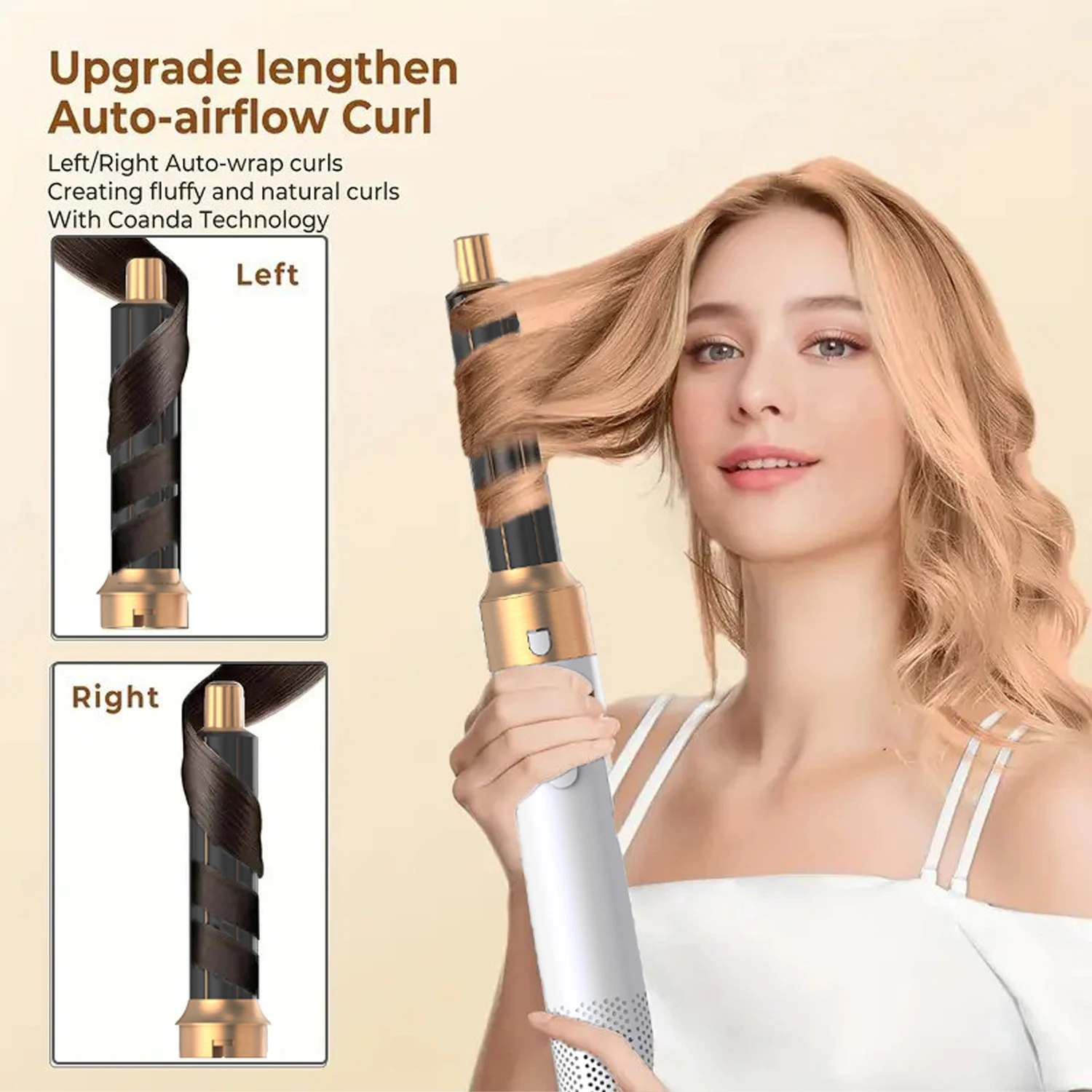 5 in 1 Electric Hair Dryer Hair Curler Set Suitable All Hair Types Multiple Temperature Wind Regulat