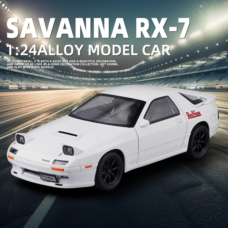 1:24 Mazda RX7 RX-7 Supercar Sound & Light Collection Decoration Simulation Diecast Alloy Model Car Casting Kids Toys Christmas