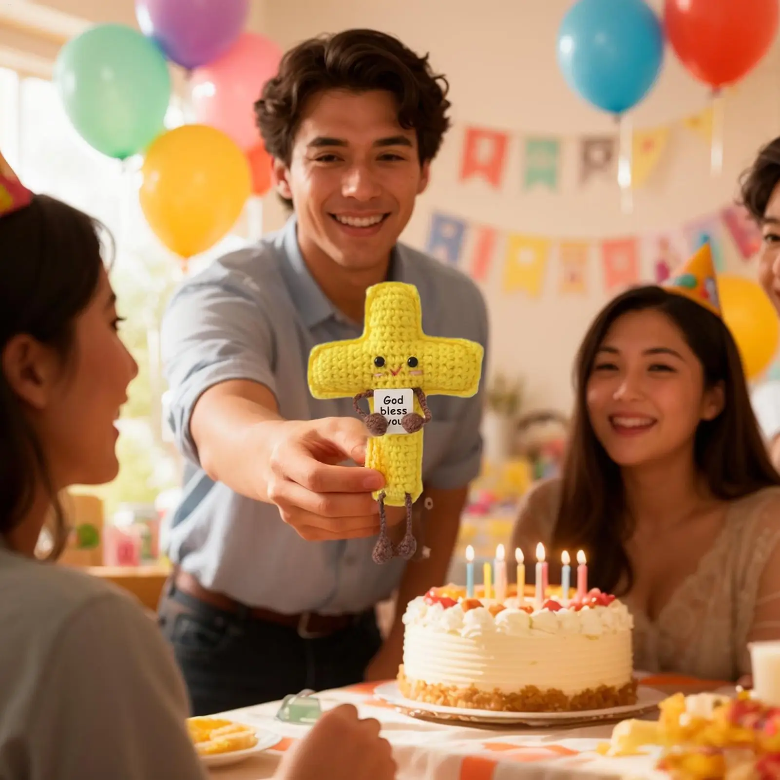 ملهمة الكروشيه مضحك محبوك الكروشيه العاطفي للمنزل عيد ميلاد هووسورمينغ أصدقاء الأسرة الرجال النساء #2