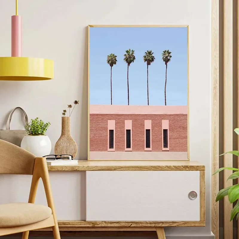 Modern Minimalism Dopamine Macaron Color Build Poster Canvas Painting and Prints  New  Picture for Room Home Decor Gift