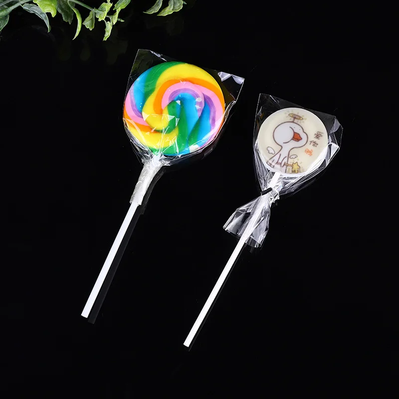 TETP 100Pcs Clear Top Open Bag Thicken Cellophane Handmade Cookies Candy Lollipop Packaging Favors Gift Decoration OPP Plastic