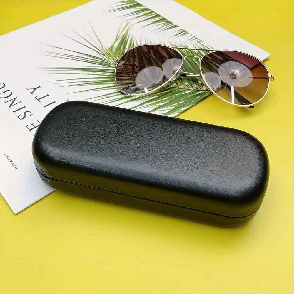 A stylish hard glasses case with sturdy snap closure and soft lining, portable and stylish, suitable for daily use and travel image 3
